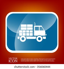 Truck. Logistic icon. Transportation symbol. symbol icon laden truck. carriage of the goods or things