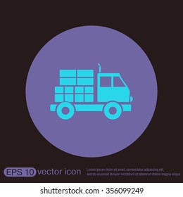 Truck. Logistic icon. Transportation symbol. symbol icon laden truck. carriage of the goods or things