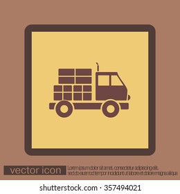 Truck. Logistic icon. Transportation symbol. symbol icon laden truck. carriage of the goods or things