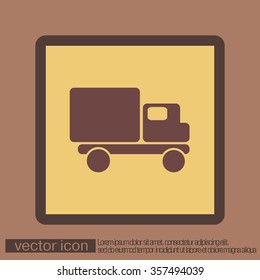 Truck. Logistic icon. Transportation symbol. symbol icon laden truck. carriage of the goods or things