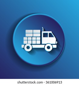 Truck. Logistic icon. Transportation symbol. symbol icon laden truck. carriage of the goods or things