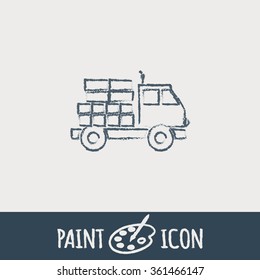 Truck. Logistic icon. Transportation symbol. symbol icon laden truck. carriage of the goods or things