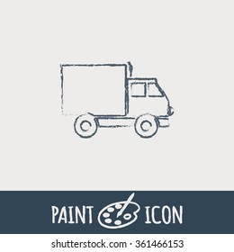 Truck. Logistic icon. Transportation symbol. symbol icon laden truck. carriage of the goods or things