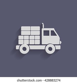 Truck. Logistic icon. Transportation symbol. symbol icon laden truck. carriage of the goods or things