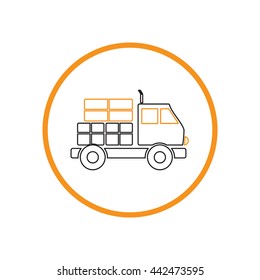 Truck. Logistic icon. Transportation symbol. symbol icon laden truck. carriage of the goods or things