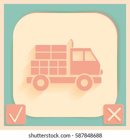 Truck. Logistic icon. Transportation symbol. symbol icon laden truck. carriage of the goods or things