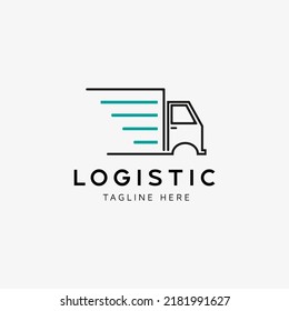 Truck Logistic Logo, Cargo Logo, Delivery Cargo Truck Logo Design Template