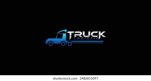 Truck logistic logo design with modern style , premium vector
