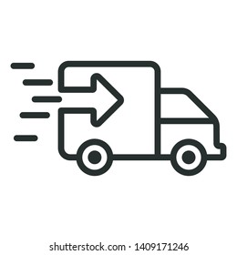 truck logistic - minimal line web icon. simple vector illustration. concept for infographic, website or app.