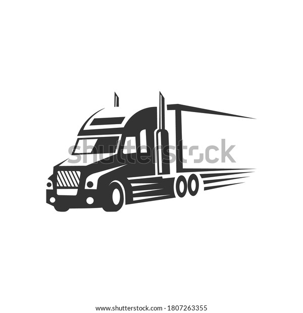 Truck Logistic Vector Silhouette Logo Template Stock Vector (Royalty ...