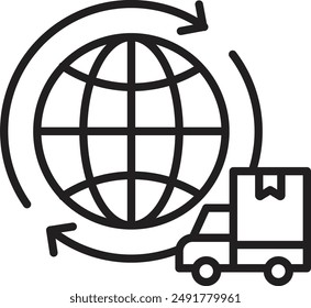 truck logistics icon vector sign