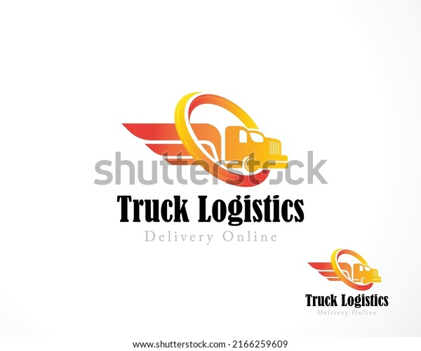 truck logistics logo creative color gradient\
express transport design concept\
fast