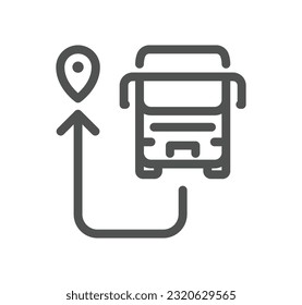 Truck logistics related icon outline and linear vector.