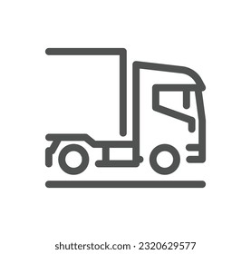 Truck logistics related icon outline and linear vector.