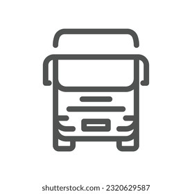 Truck logistics related icon outline and linear vector.