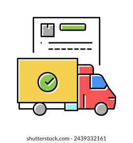 truck logistics service color icon vector. truck logistics service sign. isolated symbol illustration