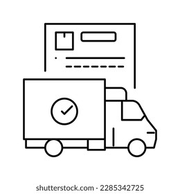 LKW Logistics Service Line Symbol Vektor. LKW-Logistikdienstzeichen. isoliertes Kontursymbol