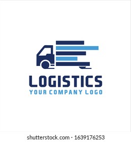 Truck and logistics transportation logo vector, Fast delivery concept icon. Simple one colored shopping element illustration. Vector symbol design from store collection.