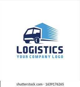 Truck and logistics transportation logo vector, Fast delivery concept icon. Simple one colored shopping element illustration. Vector symbol design from store collection.