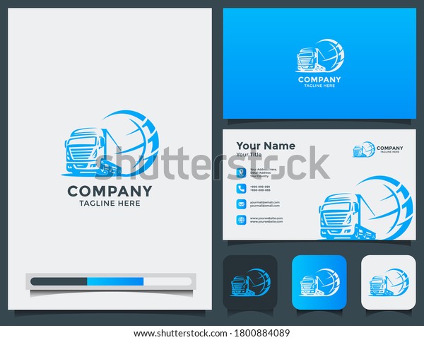 truck logo and business
card