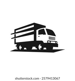 Truck Logo, cargo logo, delivery cargo trucks, Logistic logo pack black background.EPS 10