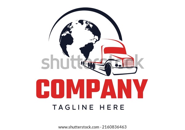 truck logo design with\
globe