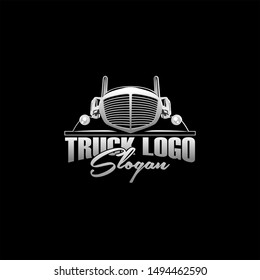 truck logo design retro vector