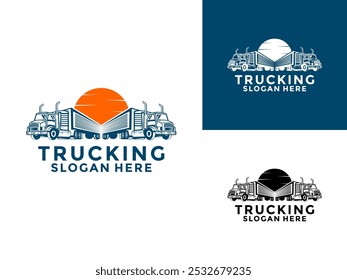 Vetor de design de logotipo de caminhão, logística e design de logotipo da empresa de entrega, modelo de design de logotipo de caminhão