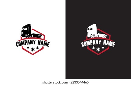 Diseño de la plantilla de diseños de logotipo de camiones vectores, logotipo de carga, entrega, símbolo de logotipo logístico