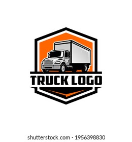 truck logo with emblem logo style