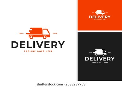 Truck logo with fast icon for delivery logo design vector illustration