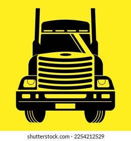 truck logo front view vector illustration