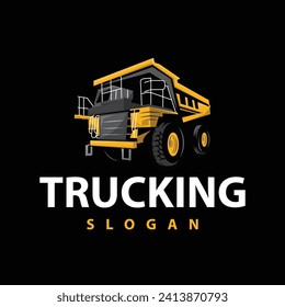 Truck logo heavy vehicle mining truck transportation design vector illustration template