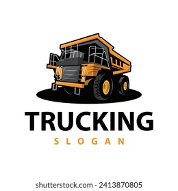 Truck logo heavy vehicle mining truck transportation design vector illustration template