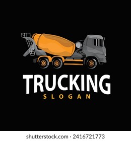Truck logo heavy vehicle mining truck transportation design vector illustration template