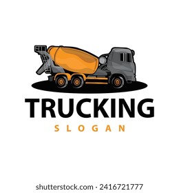 Truck logo heavy vehicle mining truck transportation design vector illustration template