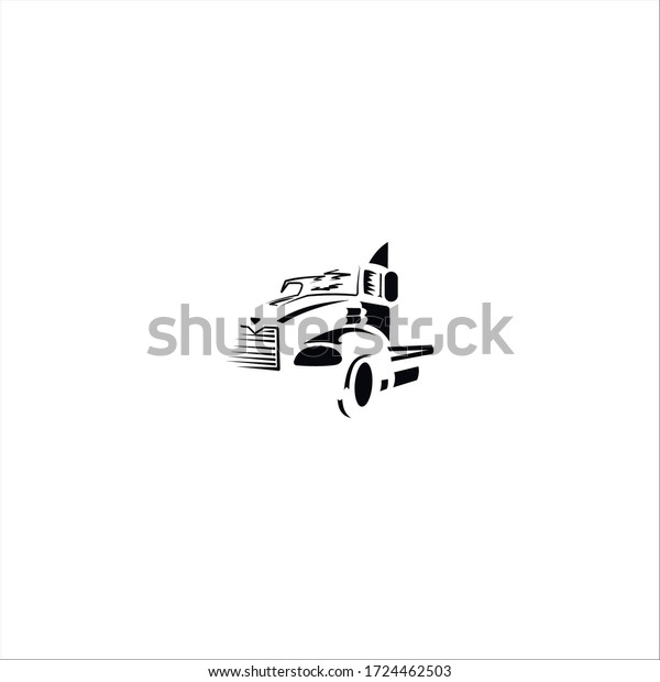 truck logo\
icon design with simple line art\
style