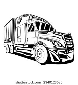 Truck logo illustration isolated on white background.