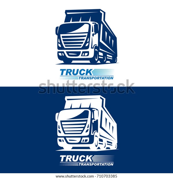 Truck logo\
illustration on white\
background