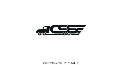 Truck Logo With Letter CSS Isolated Design