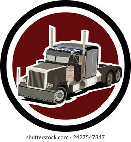 truck logo with maroon background