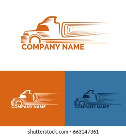 Truck logo orange vector eps 10 for your design