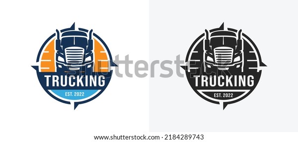 Truck\
logo set design vector. Truck delivery logo\
set