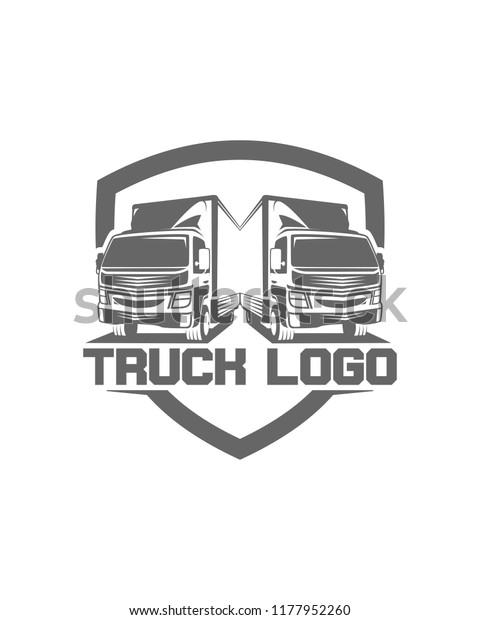 Truck logo with shield\
template vector