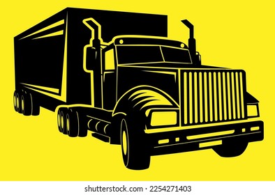 truck logo side view vector illustration