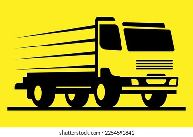 truck logo side view vector illustration