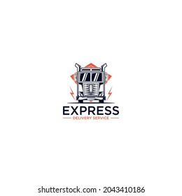 logotipo de camión simple limpio y elegante 