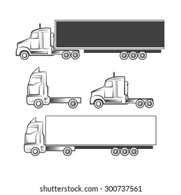 truck for logo, simple vector illustration, profile view