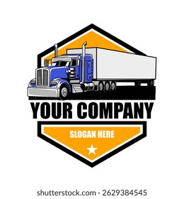 Truck logo template design vector, good for logistic and delivery company. Transportation industry