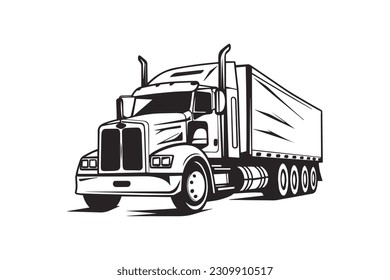 Truck logo template design in white color